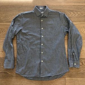 Men's Taylor Stitch 40 Blue/White Plaid Flannel Buttondown Shirt Checkered